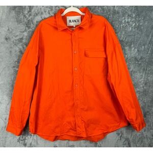 BLANCA Shirt Womens M/L Orange Long Sleeve Button Up Oversized Heavyweight
